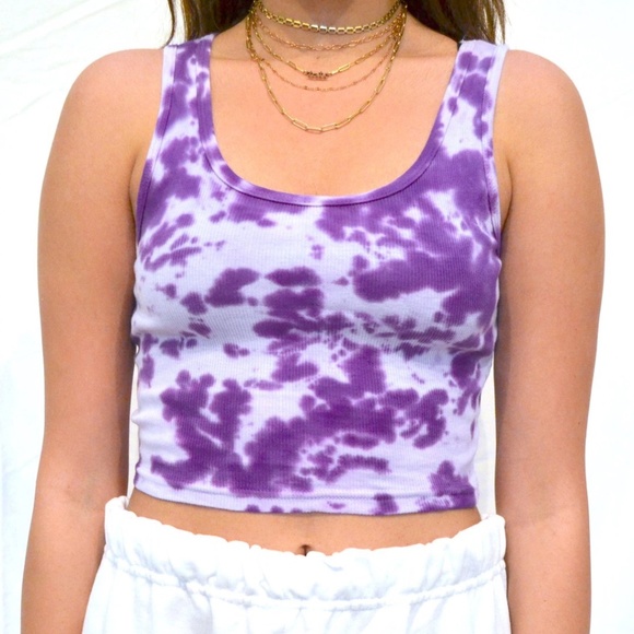 Tie dye tank top cropped Clearance